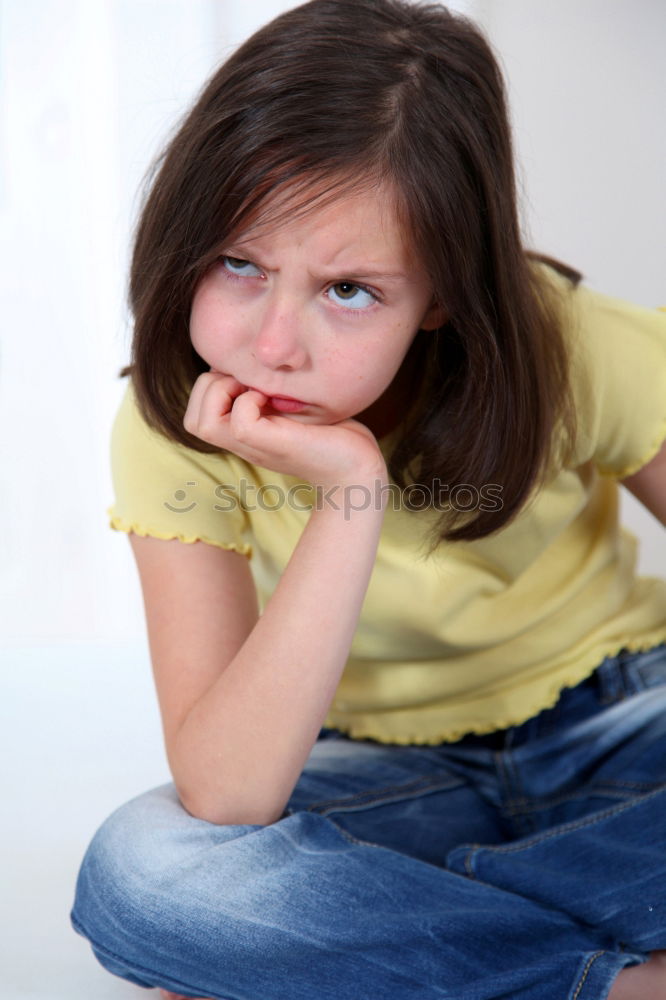 Similar – Image, Stock Photo Little girl crying with a wound on her knee