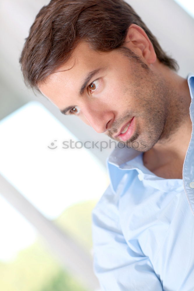 Similar – Image, Stock Photo Young man with bunch of flowers in hands