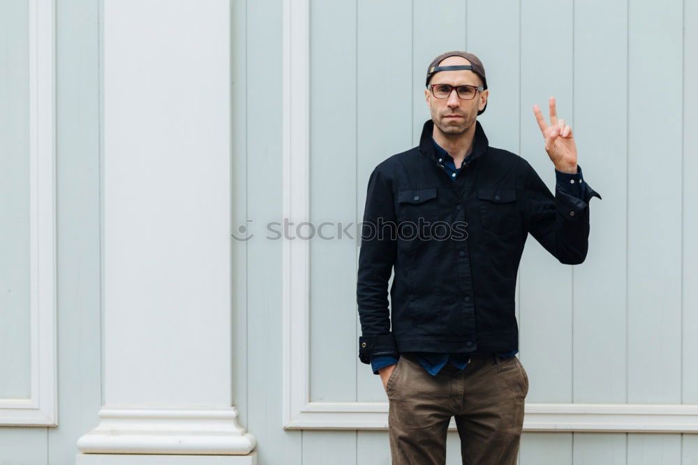 Similar – Image, Stock Photo Friendly attractive man in glasses