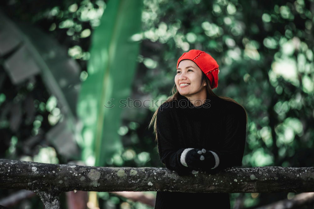 Similar – Image, Stock Photo Woman posing on nature