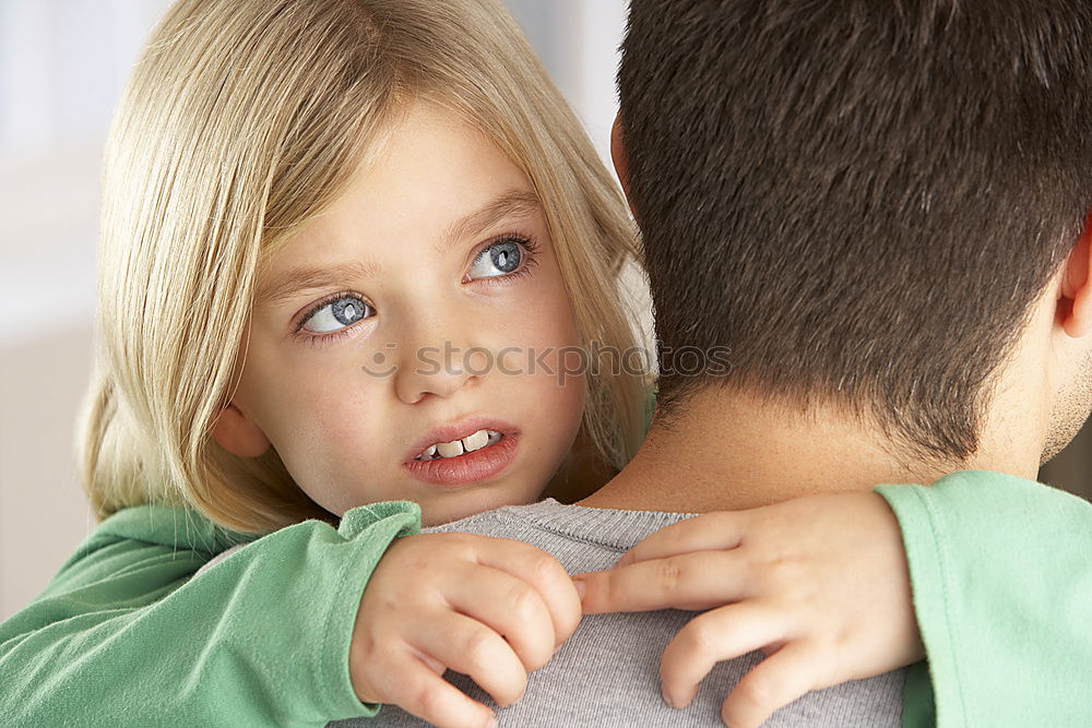 Similar – Image, Stock Photo sad daughter hugging his mother at home. Concept of couple family is in sorrow.