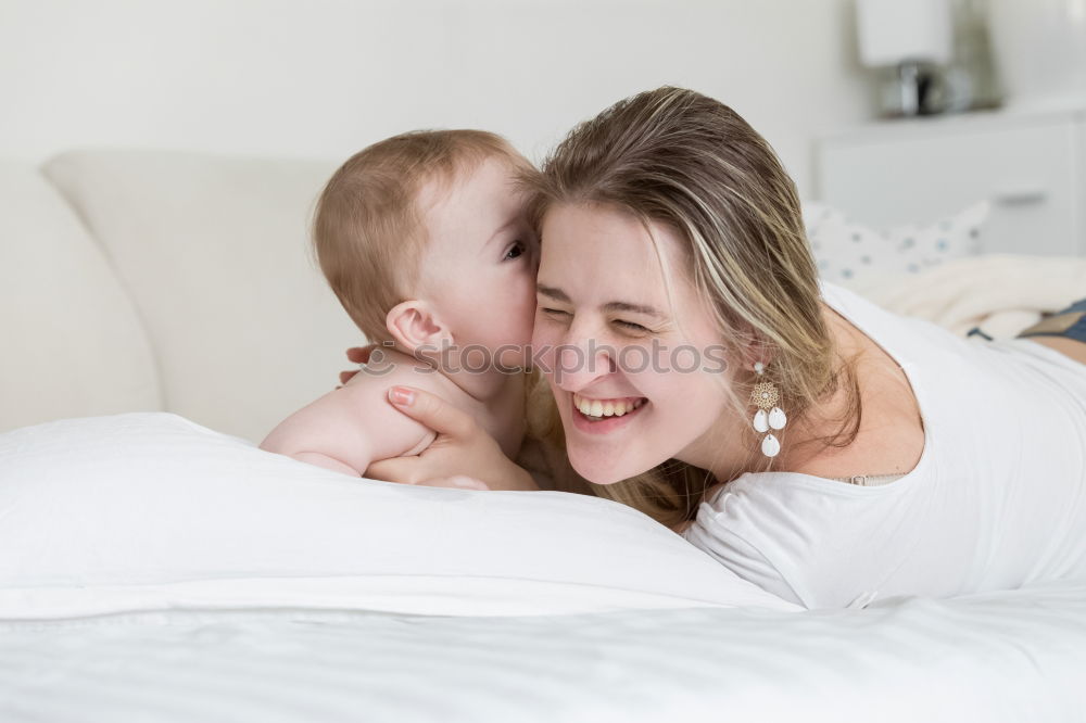 Similar – happy toddler girl playing with mother at home