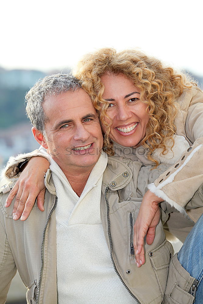 Similar – Portrait of happy father and daughter embracing on the street