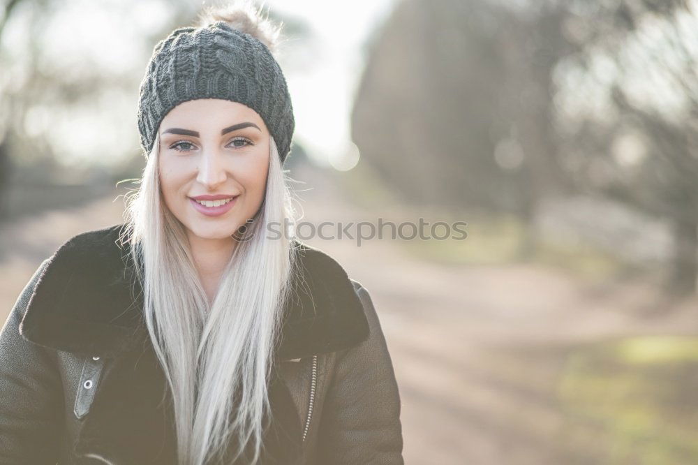 Similar – Blonde woman with nose piercing