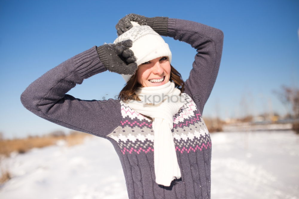 Similar – Image, Stock Photo Portrait of attractive woman on a snowy day