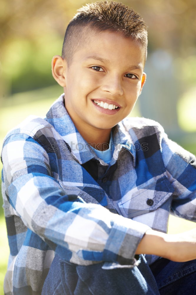Similar – Image, Stock Photo Adorable latin child in the garden