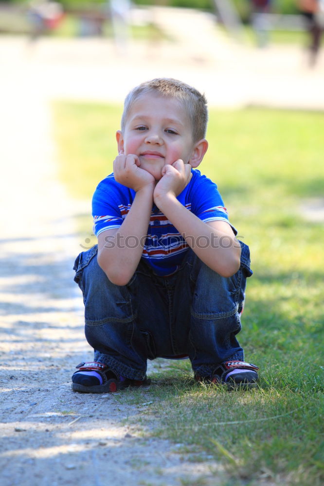 Similar – Image, Stock Photo Portrait of a small child in the field