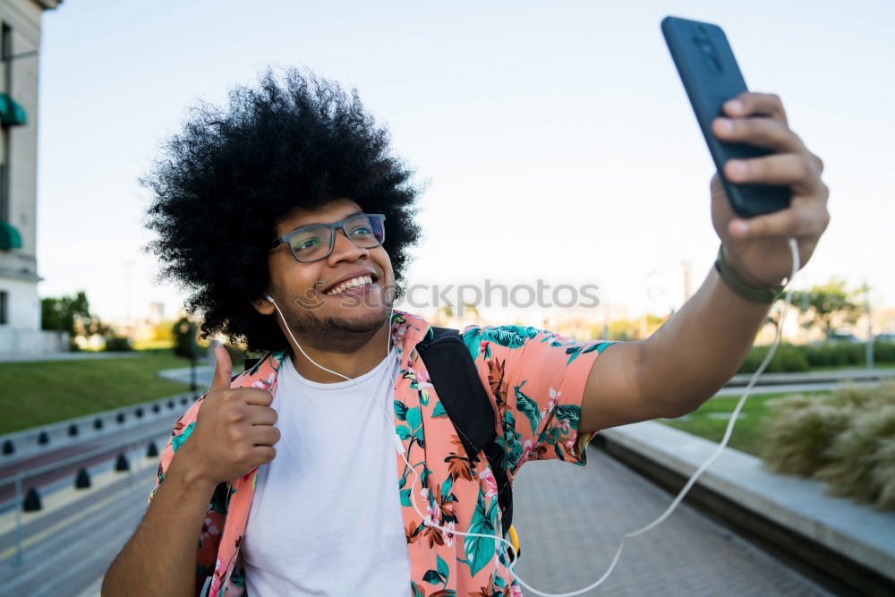 Similar – Front view of a young smiling african american woman standing