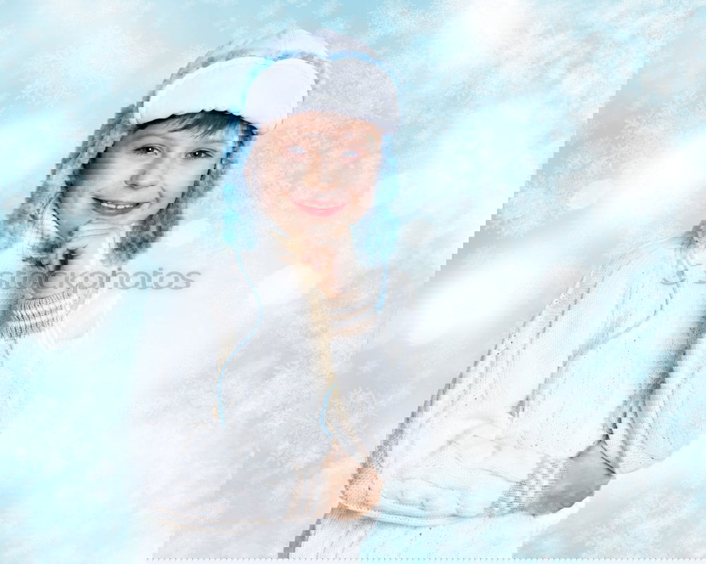 Similar – Image, Stock Photo child blowing snow on christmas