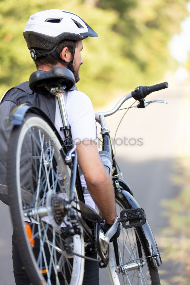 Similar – Image, Stock Photo Family with children riding bicycles in the nature