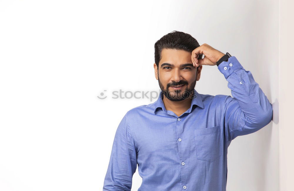 Similar – Image, Stock Photo young man with determined look