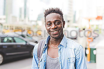 Similar – Black man posing on sports ground