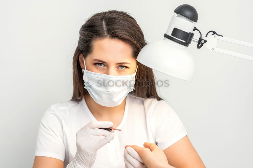 Similar – Foto Bild Nettes kleines Mädchen in medizinischer Maske