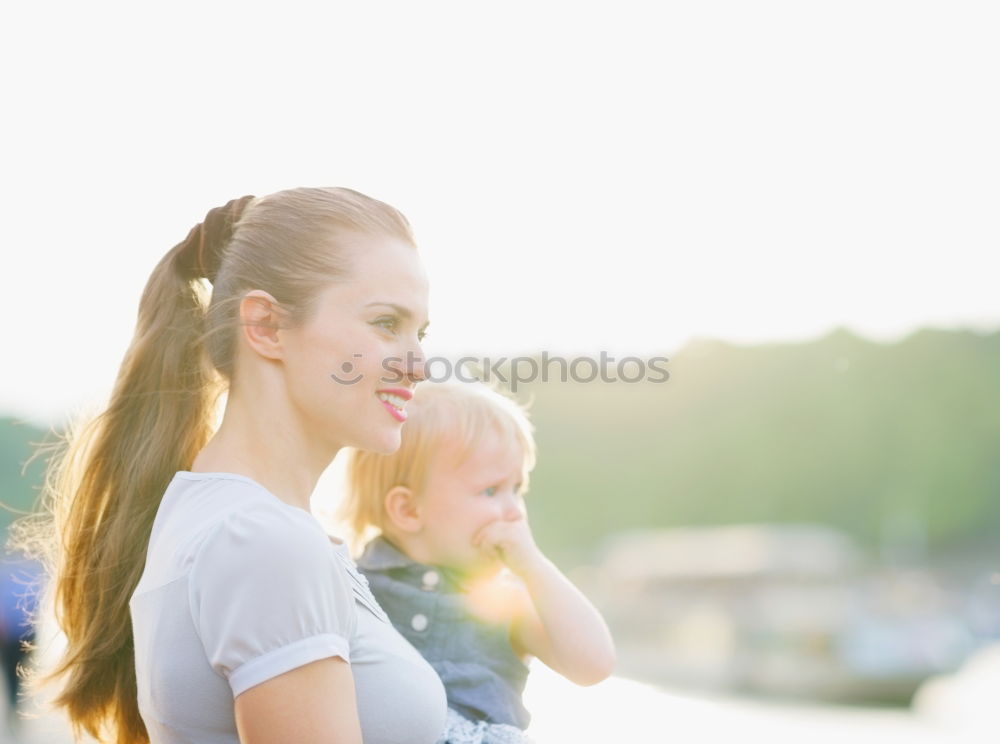 Similar – Image, Stock Photo Mother with child in park