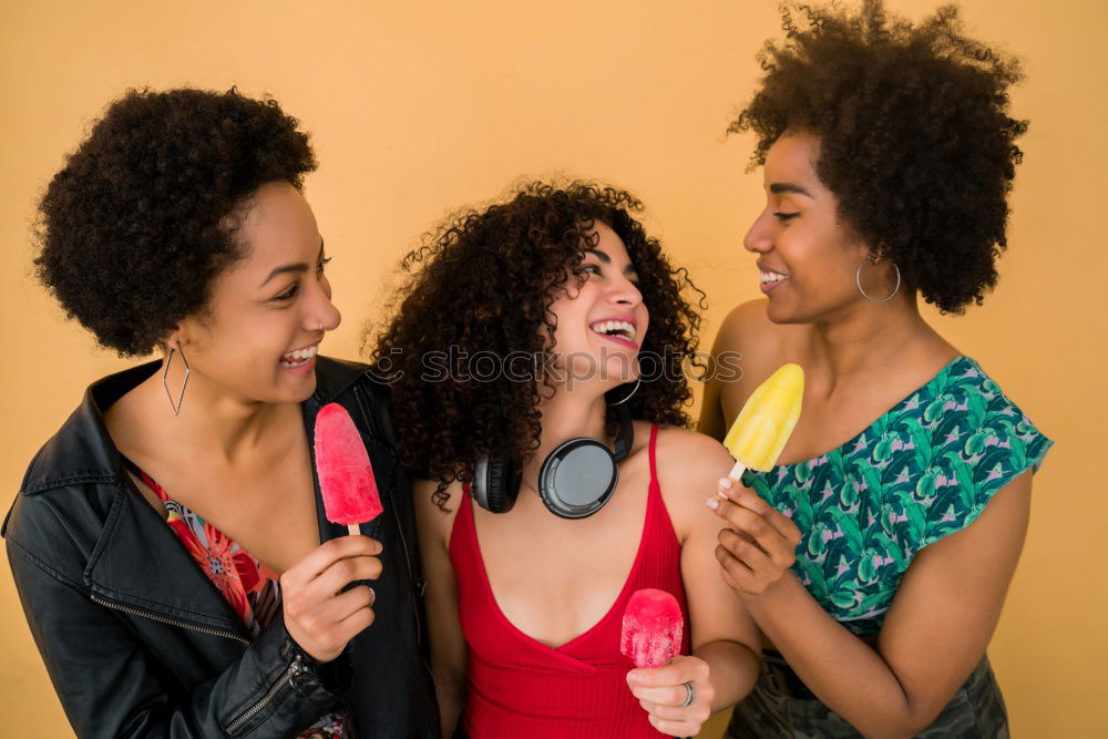 Similar – Image, Stock Photo Cheerful multiracial women friends posing