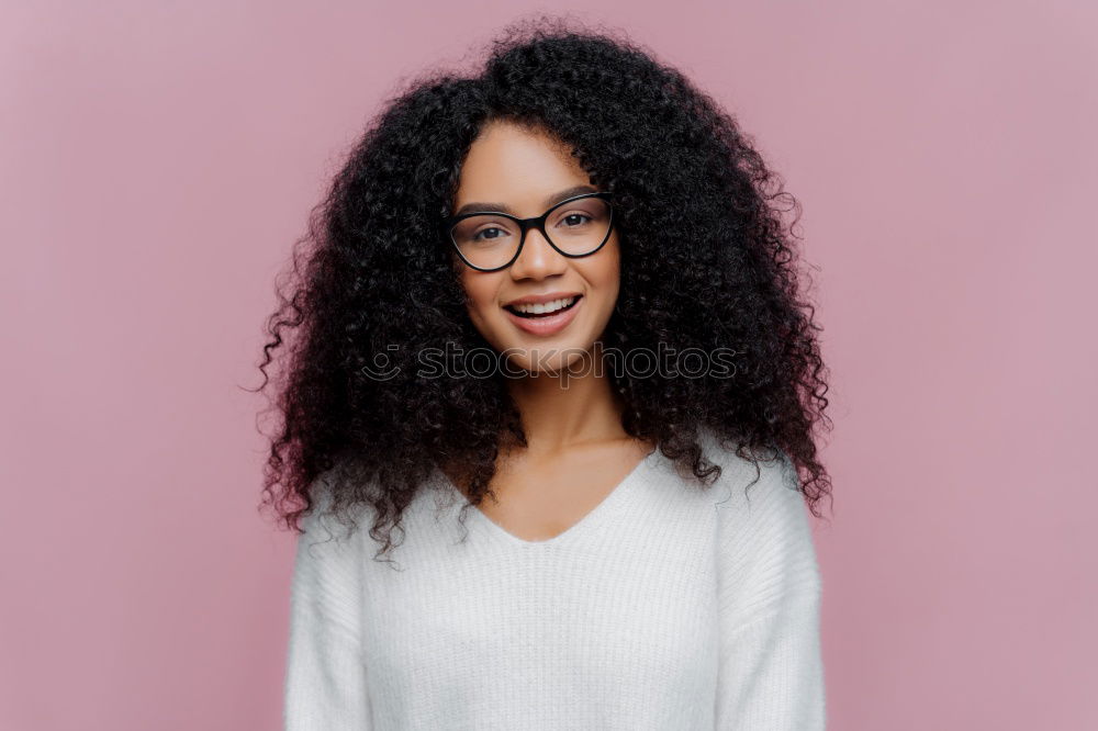 Similar – Image, Stock Photo Mixed woman with afro hairstyle standing in an urban park