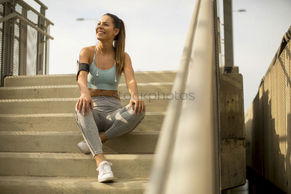 Similar – Image, Stock Photo woman doing yoga and pilates outdoor with her mat