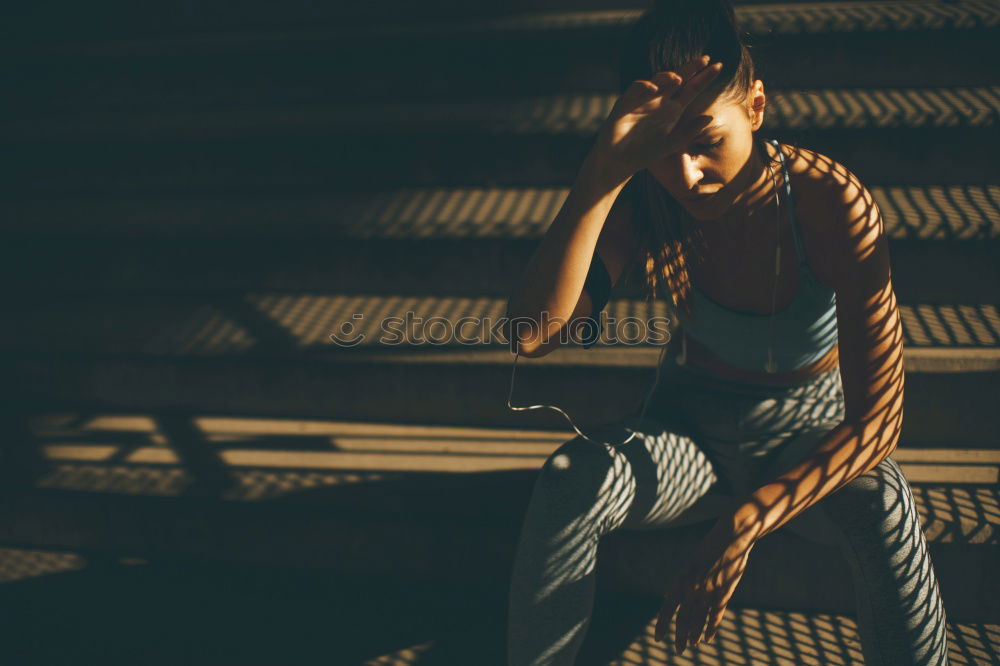 Similar – Young girl sitting on the floor and smoke