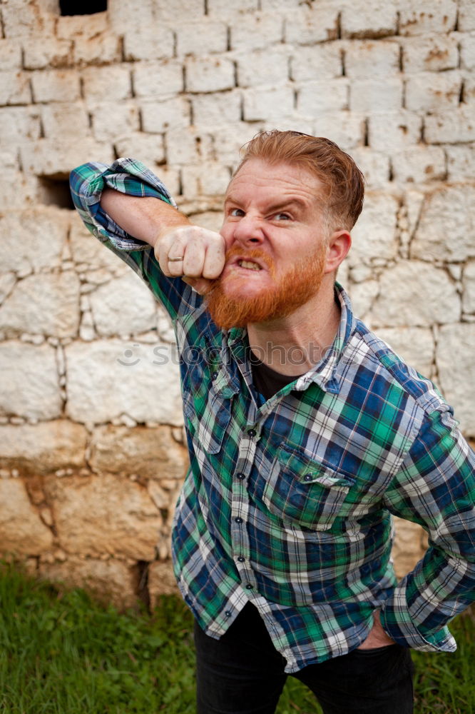 Similar – Image, Stock Photo Portrait of a hipster guy thinking in the forest