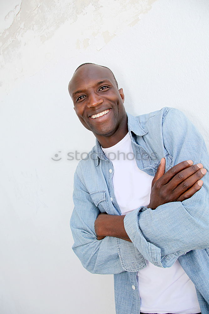 Similar – Black man posing on sports ground