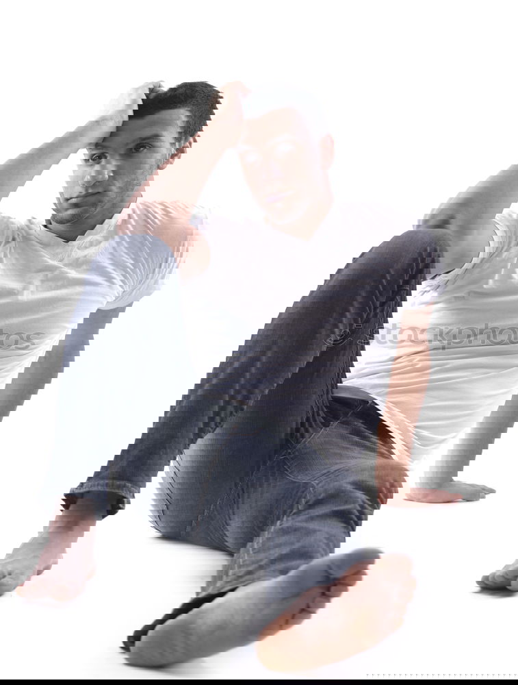 Similar – Image, Stock Photo Black man doing stretching after running outdoors