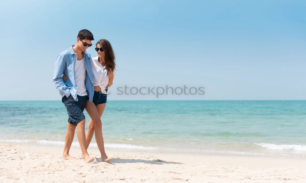 Similar – Image, Stock Photo Father and son playing on the beach at the day time. Concept of friendly family.