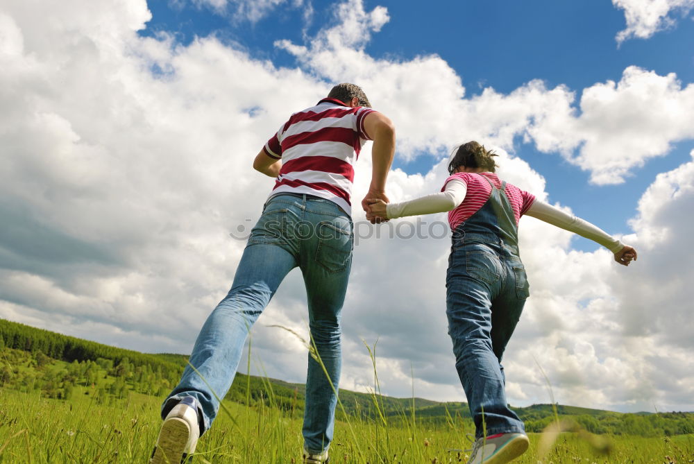 Similar – Image, Stock Photo Back of two young women in solidarity