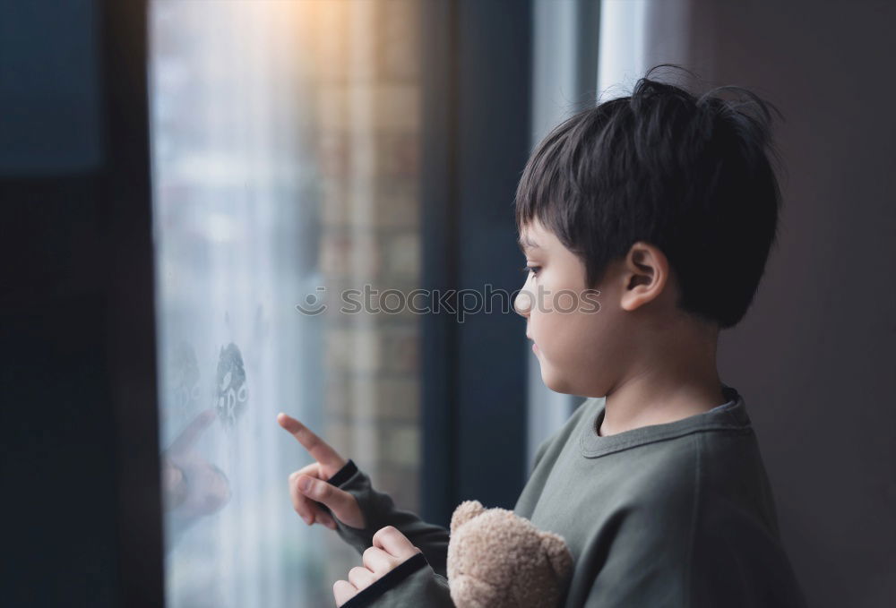 Similar – Image, Stock Photo Mother and son in the railway