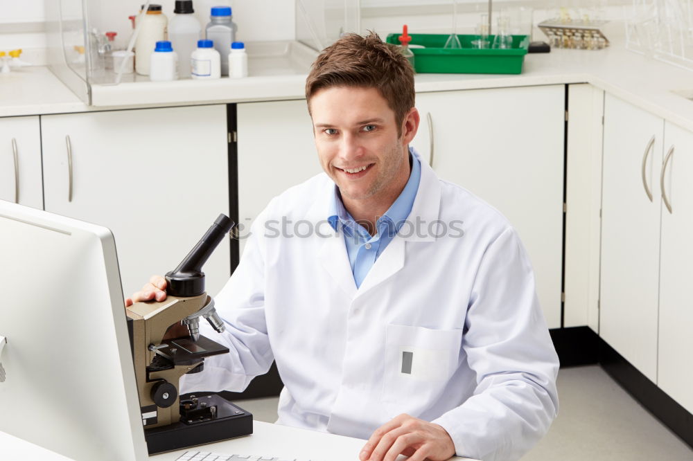 Similar – Image, Stock Photo Young man in lab