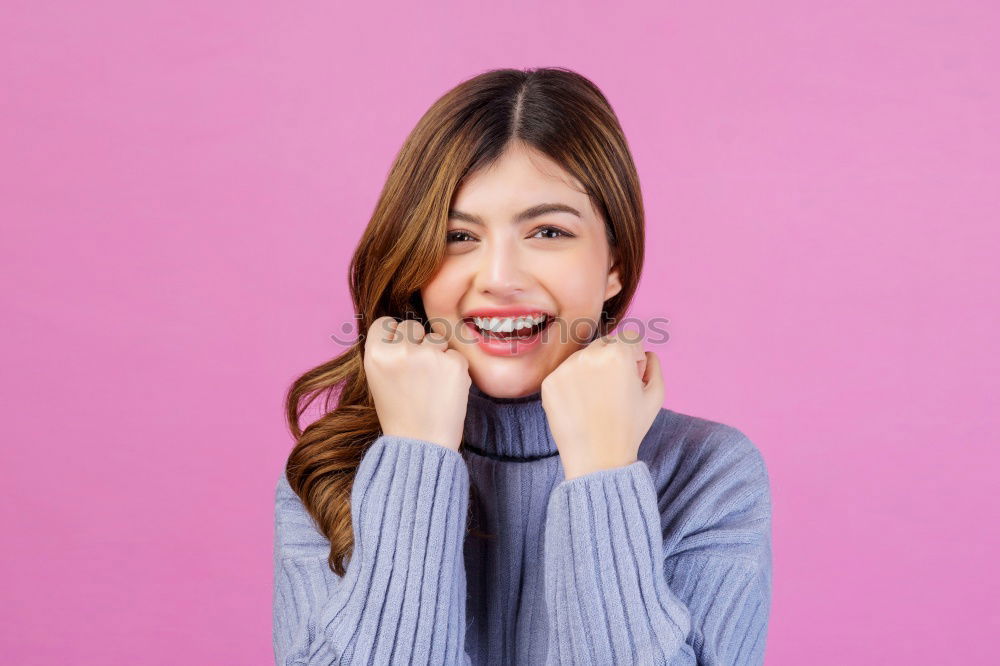 Similar – Delighted woman with eyes closed