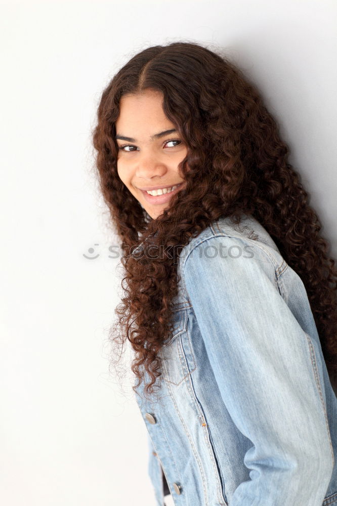 Similar – Image, Stock Photo Young black woman smiling and looking at camera