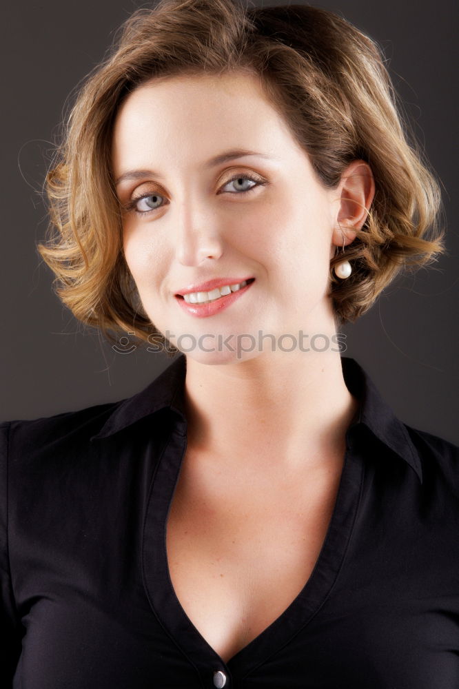 Similar – Portrait of a mature woman sitting on the chair posing thoughtful