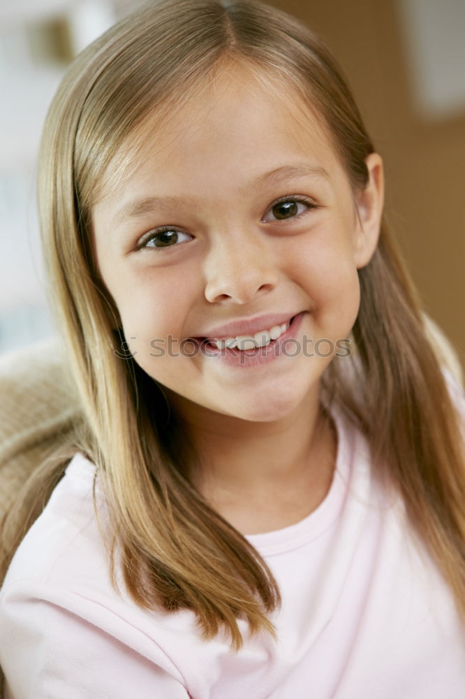 Similar – happy kid girl drinking tea for breakfast.