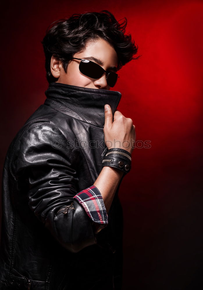 Similar – Image, Stock Photo Young man over a brick wall