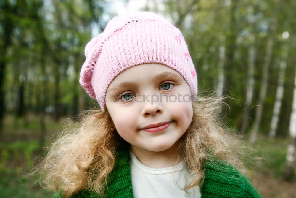 Similar – Image, Stock Photo cute happy kid girl playing on autumn walk