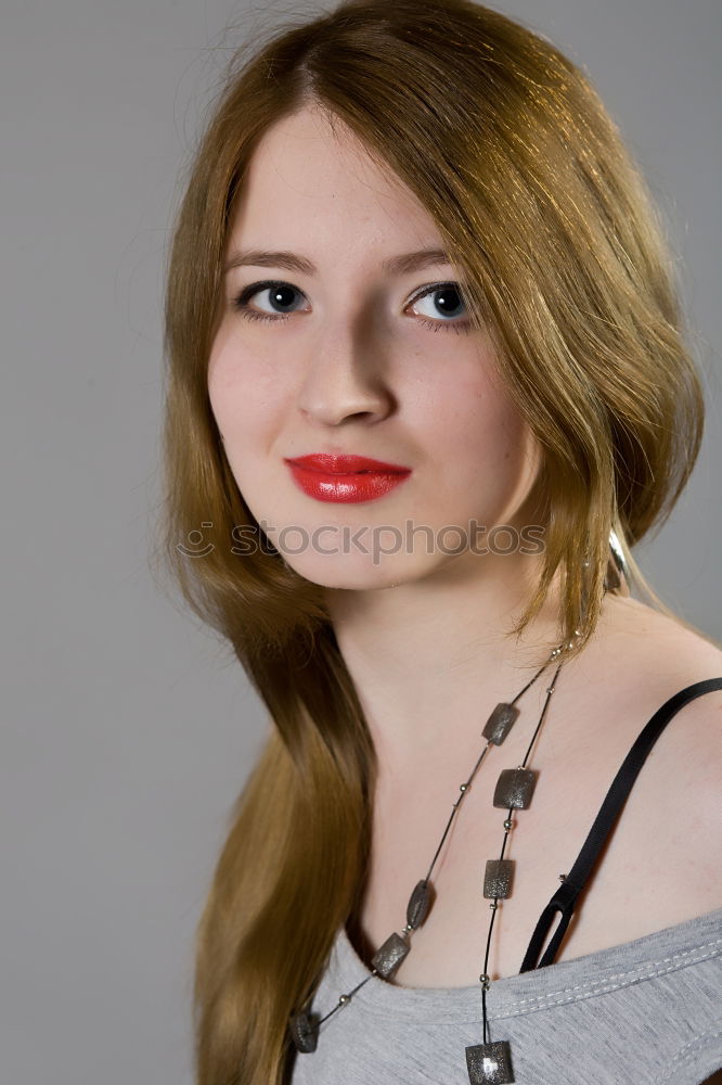 Similar – Image, Stock Photo young woman with freckles smiles cheeky on analogue picture