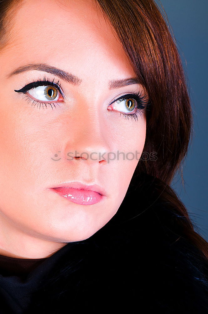 Similar – Image, Stock Photo young Girl in depression on dark background