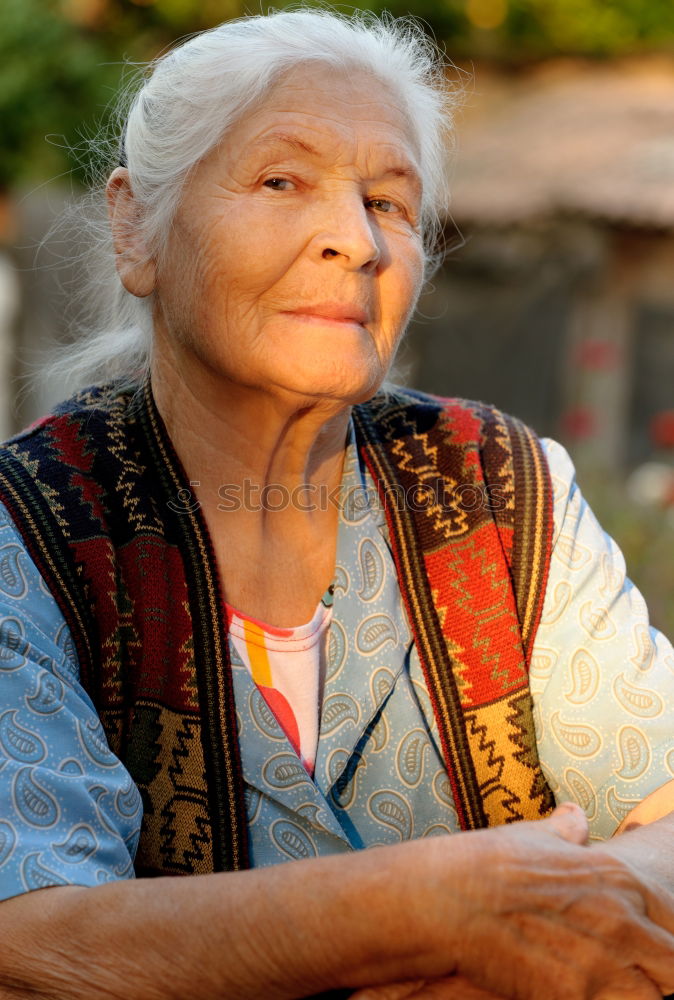 Similar – Portrait of a happy old woman