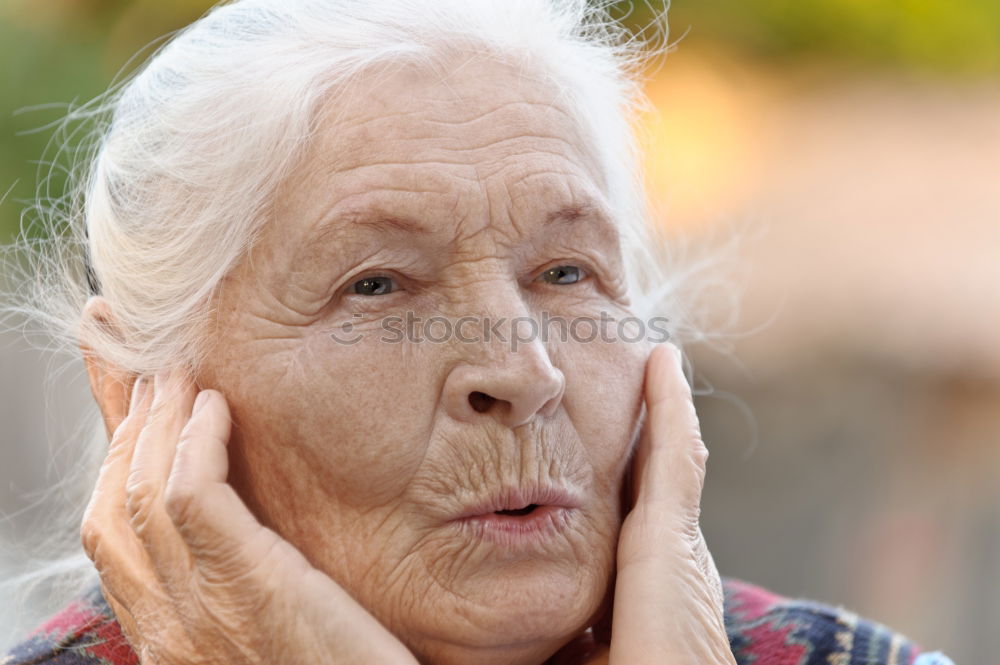 Similar – pensioner ponders Woman