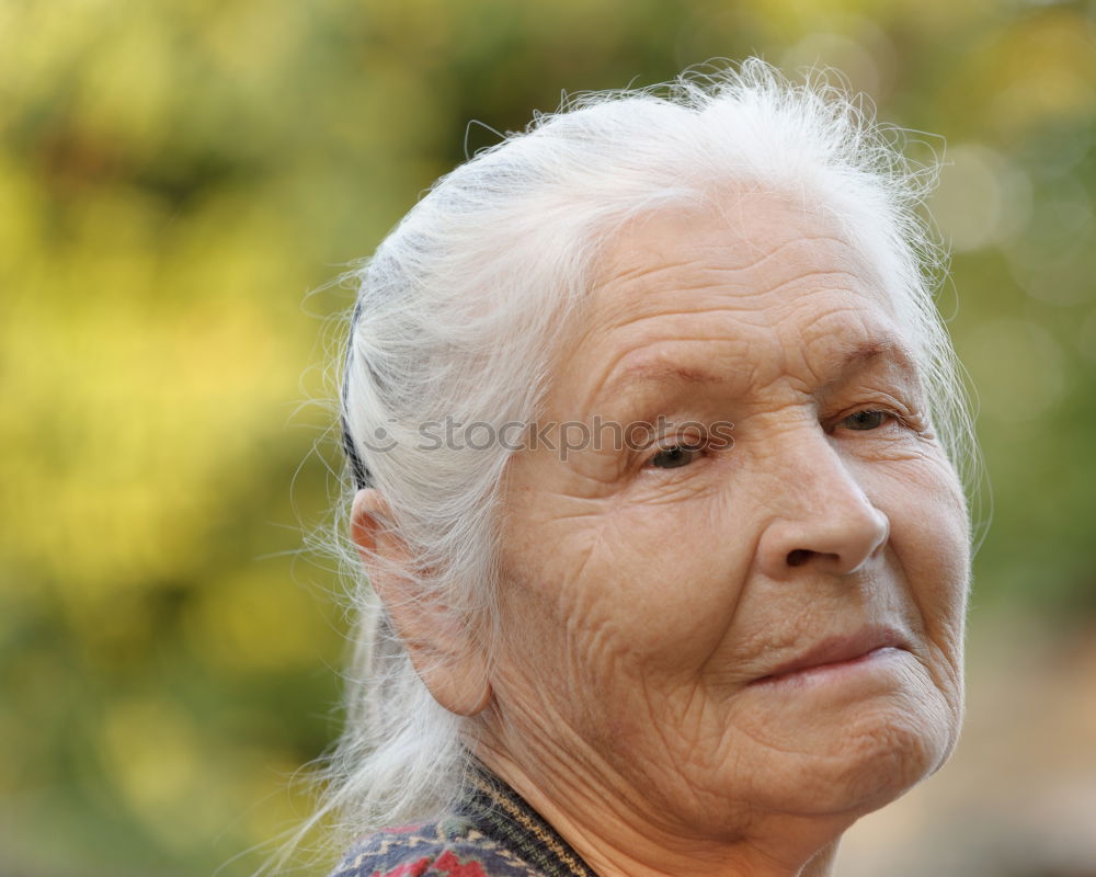 Senior citizen in the forest