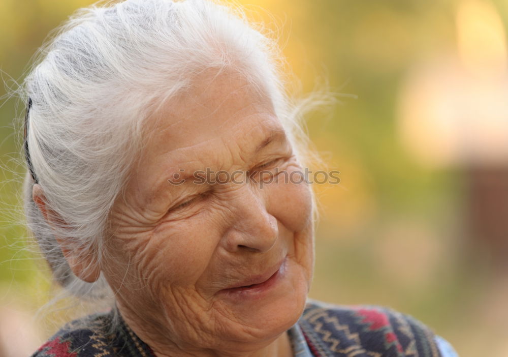 Similar – contented senior has eaten up