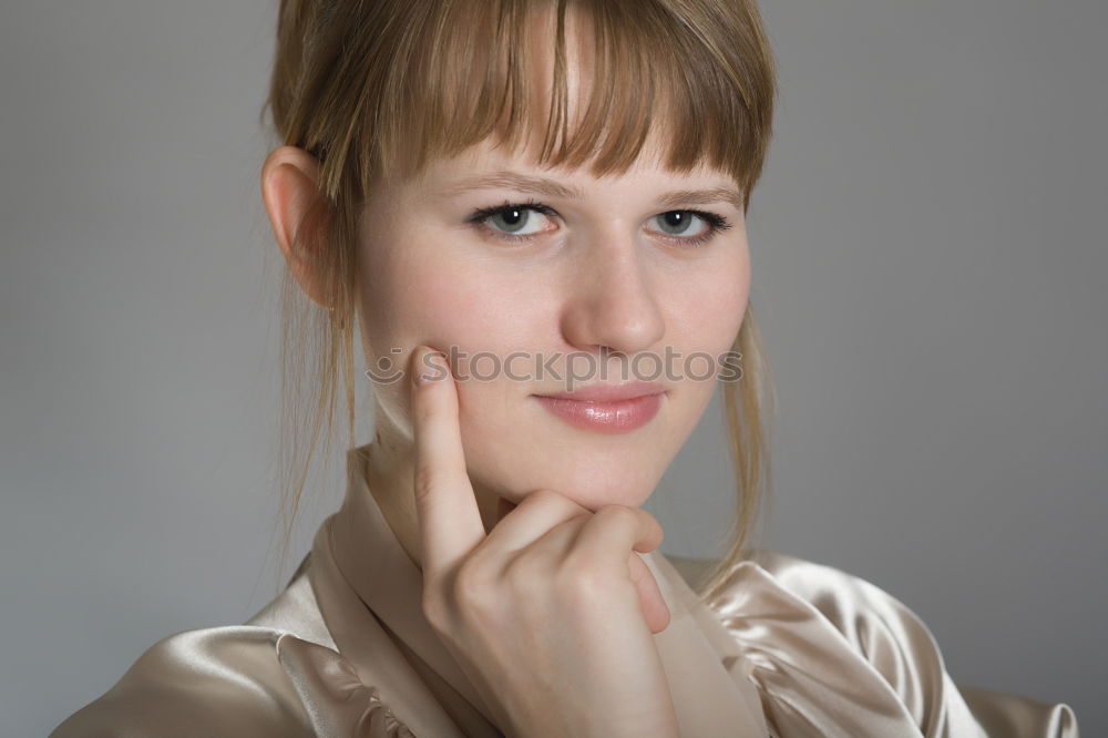 Similar – Image, Stock Photo Young woman thinking