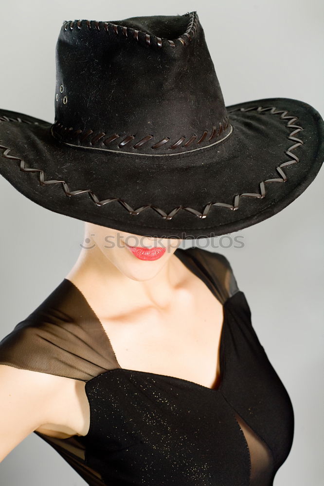 Similar – Image, Stock Photo Chica con sombrero grande y sol