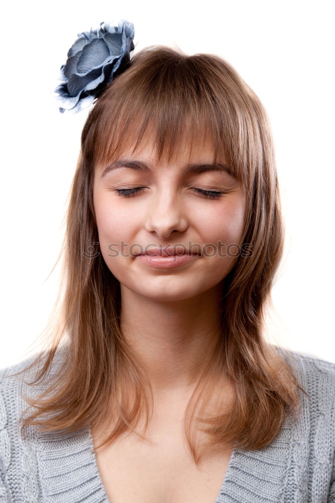 Similar – Image, Stock Photo Portrait of a young, pensive woman