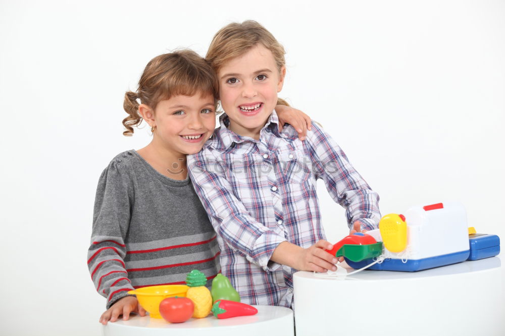 Similar – Image, Stock Photo two beautiful sisters playing at home