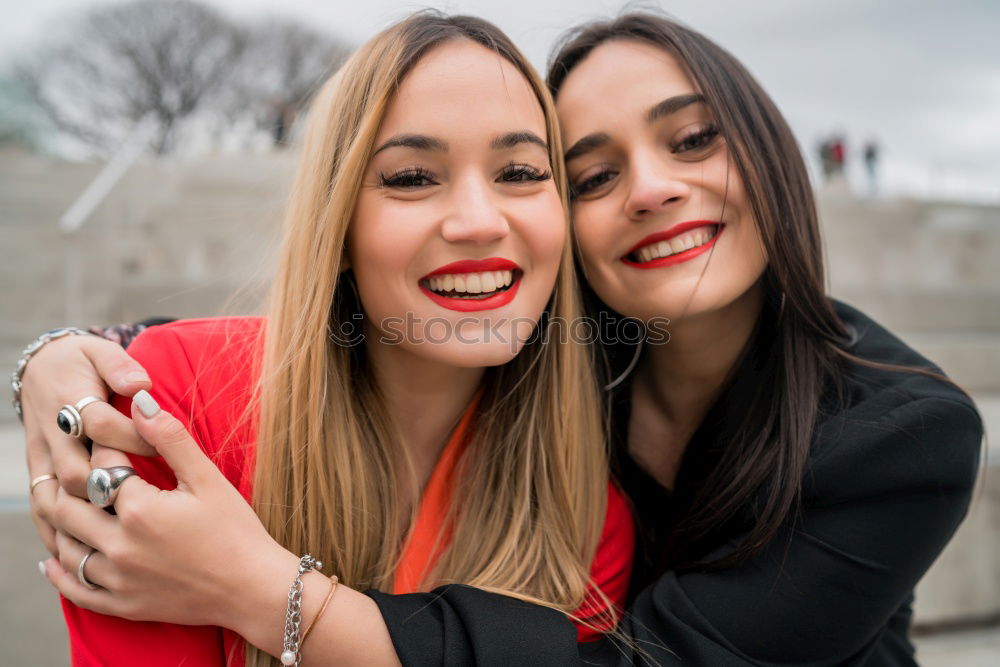 Similar – Portrait of two cheerful women