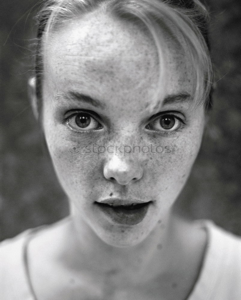 Similar – Portrait of a young slender woman in the forest