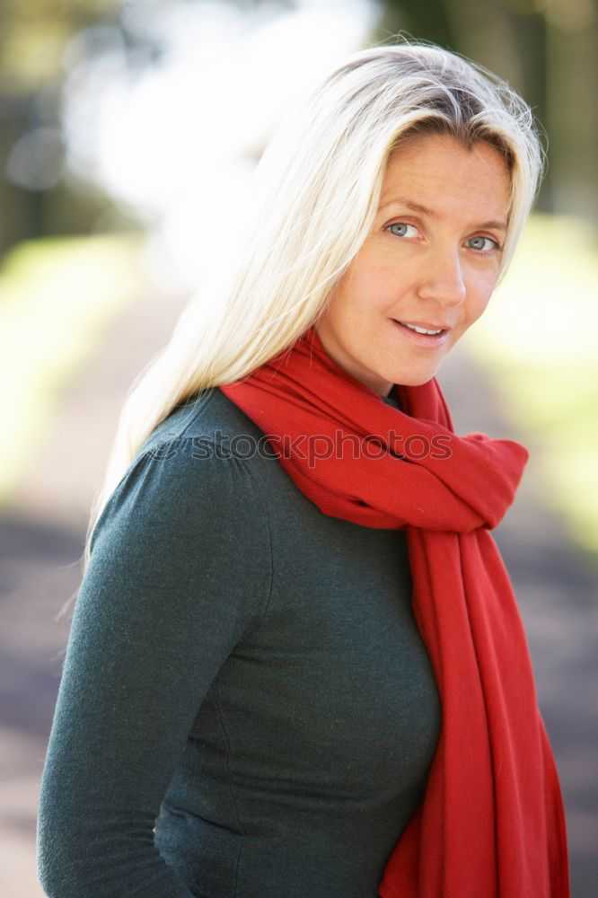 Similar – Middle Aged Woman Smiling Outdoors Portrait