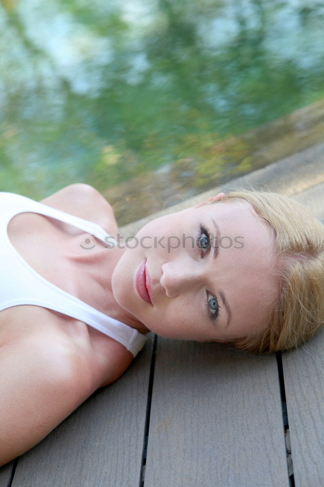 Similar – Foto Bild Am See … #2 Frau blond