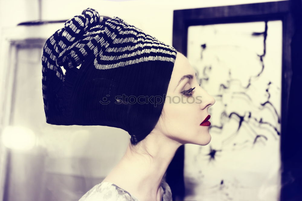 Similar – Image, Stock Photo Portrait of a punk or gothic young woman